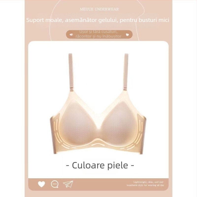 Sutien fără cusături pentru femei, ultra-subțire, adunare a sânilor laterali, previne lăsarea, respirabil și confortabil, spate sport funcțional.