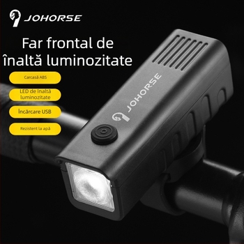 Lumină frontală pentru bicicletă pentru ciclism nocturn, ABS, rezistentă la apă, USB-C reîncărcabilă