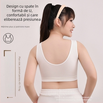 Sutien sport pentru adolescente cupe fixe, cupă triunghiulară, spumă subțire, nylon