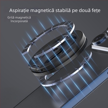 Suport magnetic dublu pentru telefon cu MagSafe, suport de birou metalic pliabil pentru echipamente foto cu filet de 1/4 inch