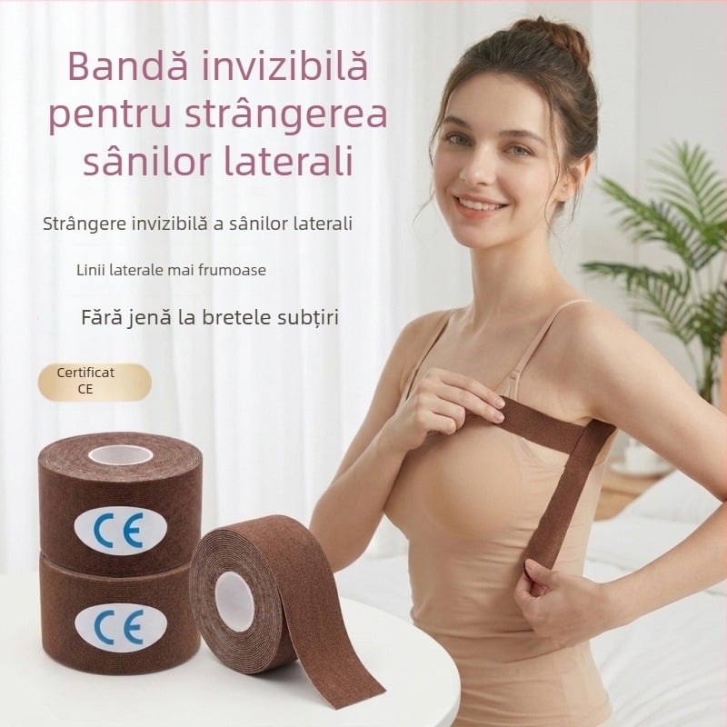 Bandă de ridicare a sânilor, autoadezivă, respirabilă, ultra-subțire, fără cusături, formă dreptunghiulară, din bumbac