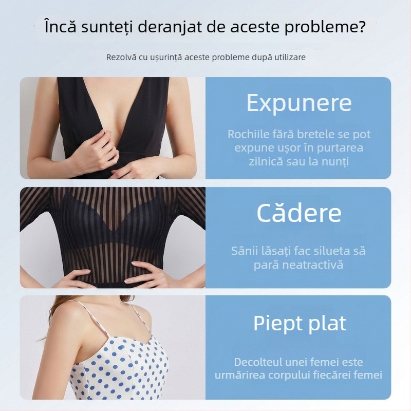 Bandă de ridicare a sânilor, autoadezivă, respirabilă, ultra-subțire, fără cusături, formă dreptunghiulară, din bumbac