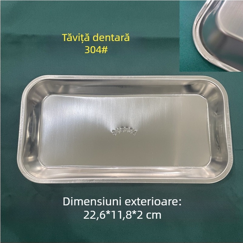 Tavă din oțel inoxidabil 304, tavă pentru instrumente cu formă renală, tavă de sterilizare, stil modern minimalist