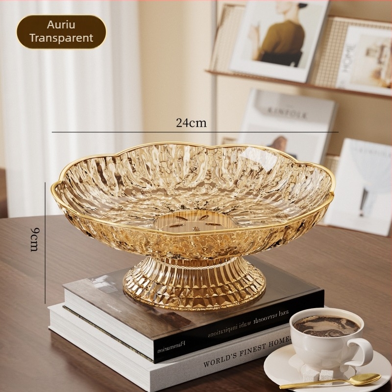 Coș de fructe cu picioare înalte și tavă de scurgere, pentru utilizare casnică, design elegant, capacitate mare, potrivit pentru bomboane, gustări și fructe pe măsuța de living.