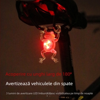 Farul pentru bicicletă în formă de broscuță – iluminare creativă pentru plimbări nocturne, impermeabilă, durată lungă de viață, pentru MTB și biciclete de oraș, ciclism în aer liber