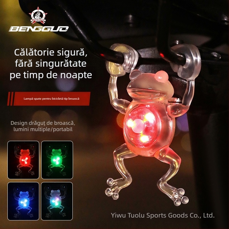 Farul pentru bicicletă în formă de broscuță – iluminare creativă pentru plimbări nocturne, impermeabilă, durată lungă de viață, pentru MTB și biciclete de oraș, ciclism în aer liber