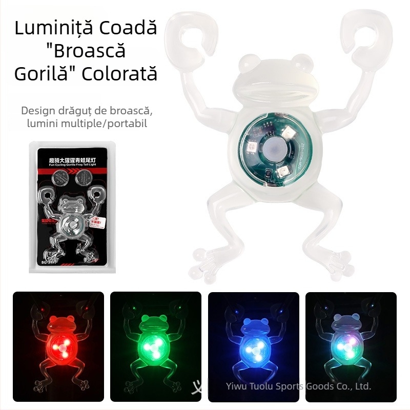 Farul pentru bicicletă în formă de broscuță – iluminare creativă pentru plimbări nocturne, impermeabilă, durată lungă de viață, pentru MTB și biciclete de oraș, ciclism în aer liber