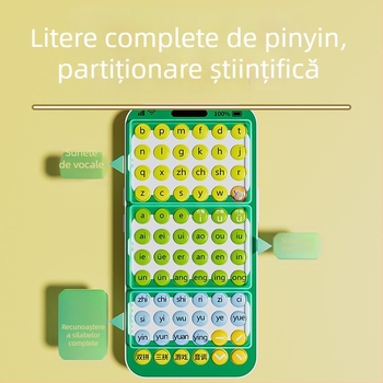 Dispozitiv inteligent de învățare Pinyin de buzunar pentru preșcolari, dispozitiv de învățare Pinyin, antrenament de fonetică Pinyin, jucărie educativă