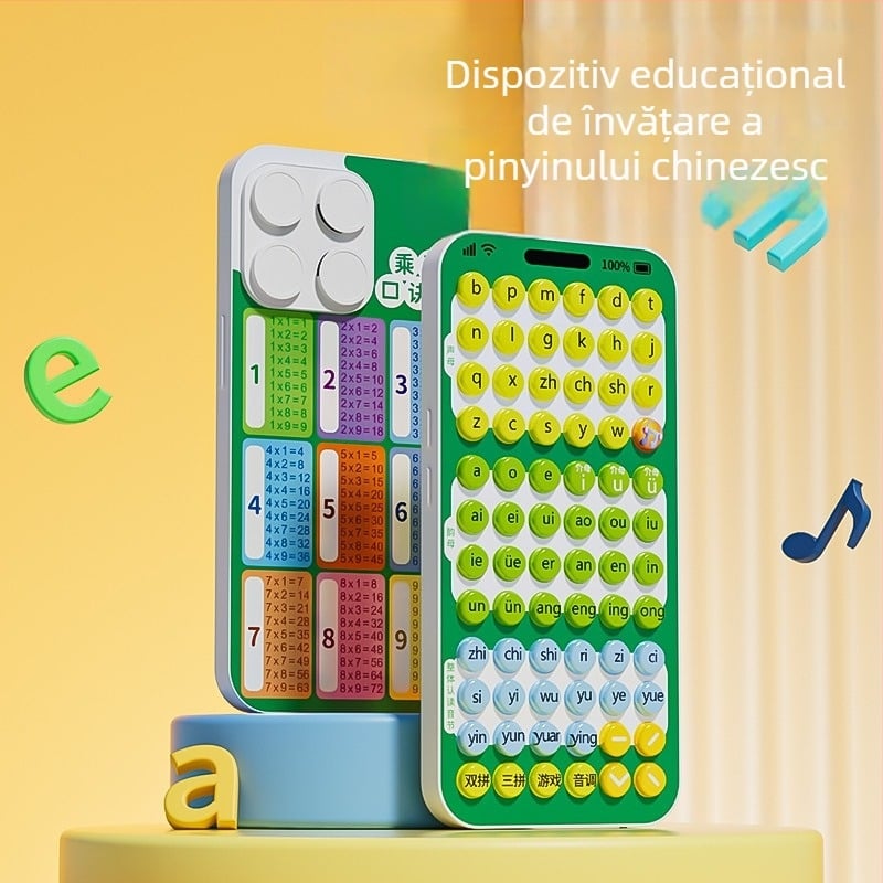 Dispozitiv inteligent de învățare Pinyin de buzunar pentru preșcolari, dispozitiv de învățare Pinyin, antrenament de fonetică Pinyin, jucărie educativă