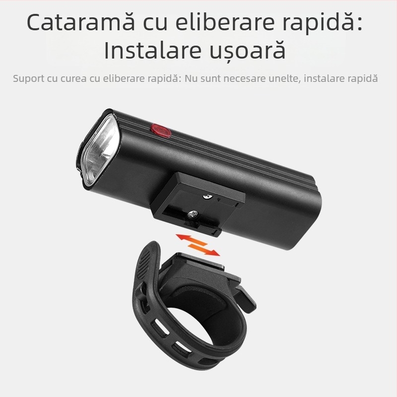 Set de lumini pentru bicicletă: far frontal puternic și lumină spate impermeabilă pentru noapte, compatibil cu biciclete de munte și de oraș, pentru copii