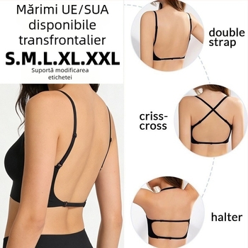 Sutien fără cusuri, fără spate, pentru femei, formă U subțire, halter, invizibil, purtare multiplă, în opt culori