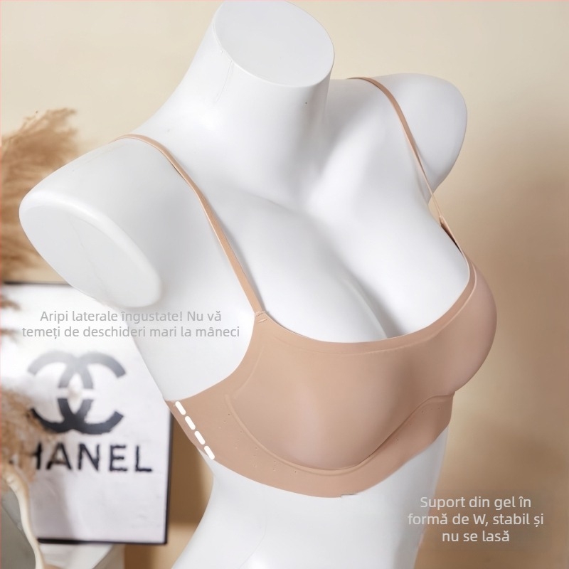  Sutien fără cusături pentru spate deschis, decolteu adânc, pentru bust mic, strângere laterală, bretele subțiri, spate frumos