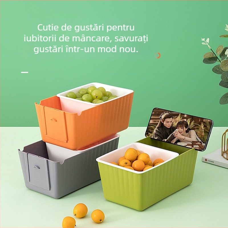 Tavă în stil japonez pentru semințe de pepene, cu compartiment dublu de depozitare, farfurie de fructe pentru sufragerie