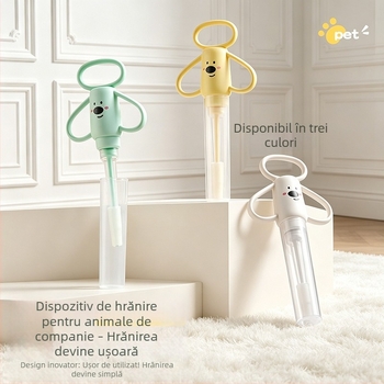 Dispenser de medicamente pentru animale de companie, din silicon moale, pentru pisici și câini, design desen animat
