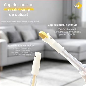 Dispenser de medicamente pentru animale de companie, din silicon moale, pentru pisici și câini, design desen animat