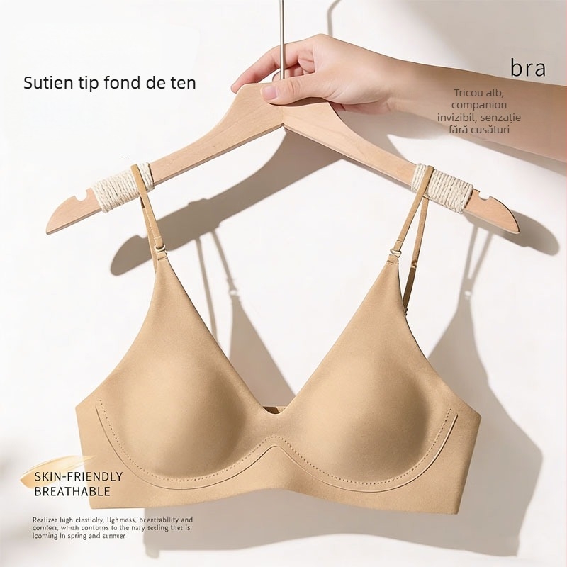 Bustier fără cusături, design cu spate deschis și lift invizibil, cupă 3/4, cupă modelată din latex, bretele fixe, căptușeală din elastan