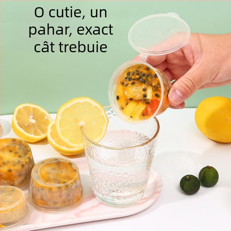 Cutie porționabilă de unică folosință pentru mâncare, cu compartimente pentru sosuri și condimente, maracuja, cutie mică pentru takeaway