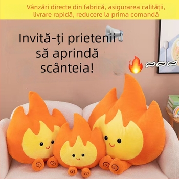 Jucărie de pluș cu formă de flacără – pernă decorativă creativă pentru casă