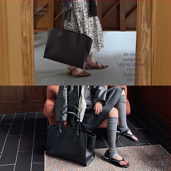 Geantă mare din piele naturală, piele de vițel, design de umăr cu aripioare, tote spațioasă, geantă zilnică de lux