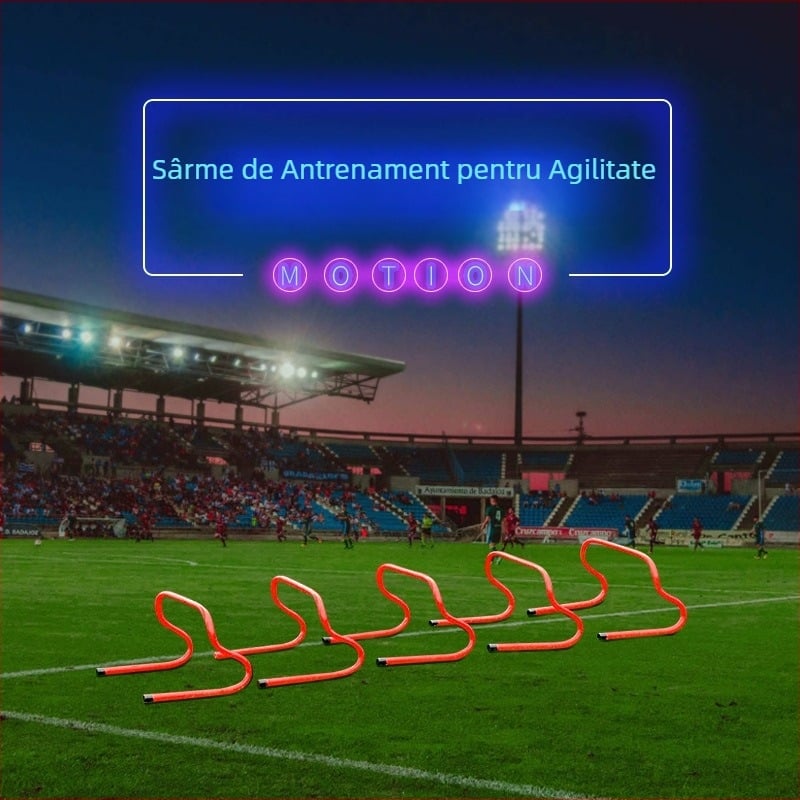 Set de antrenament pentru fotbal cu obstacole arcuite de 23 cm și scară de agilitate de 9 inci