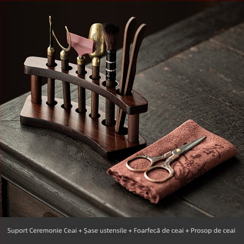 Set pentru ceremonia ceaiului: șase unelte esențiale (clește pentru ceai, perie, ac) – instrumente multifuncționale de înaltă calitate pentru prepararea ceaiului