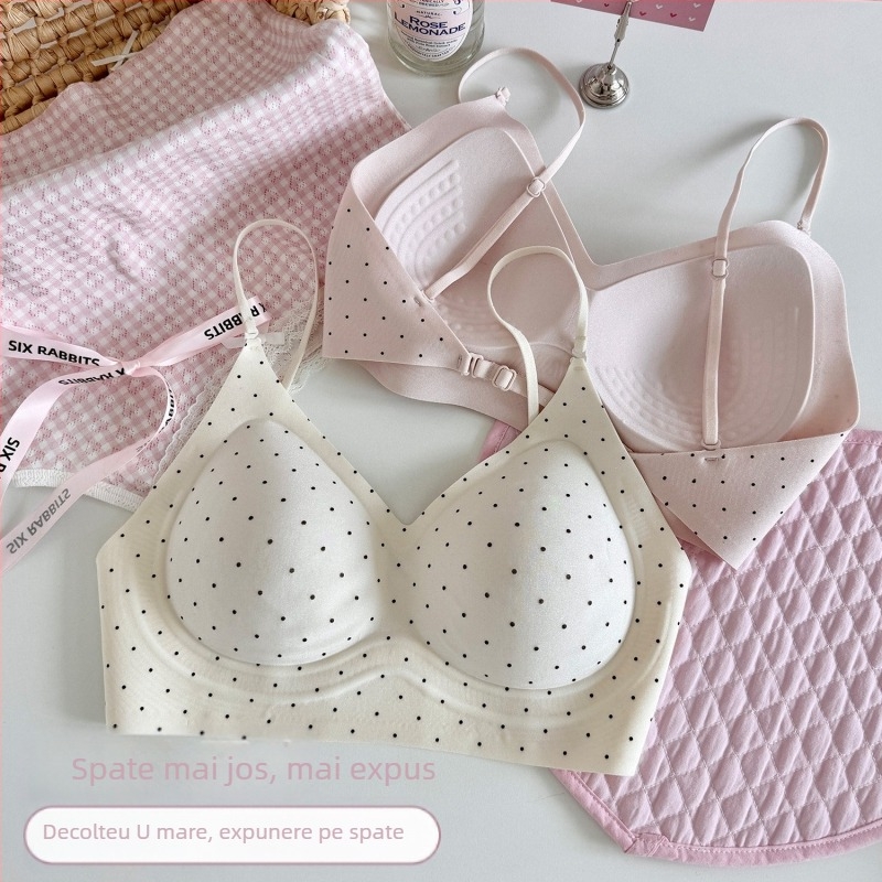 Sutien halter cu spate decupat, ușor pentru vară, bretele subțiri, fără cusături, pentru bust mic, spate în formă de U
