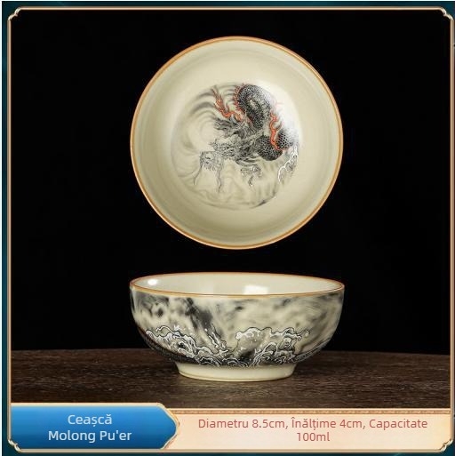 Ceșu Pu-erh Ru Kiln, ceașcă ceramică pentru uz personal, stil chinez Jian Ware pentru acasă