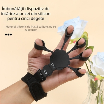Antrenor din silicon pentru cinci degete și întăritor de încheietură pentru antrenarea prinderii