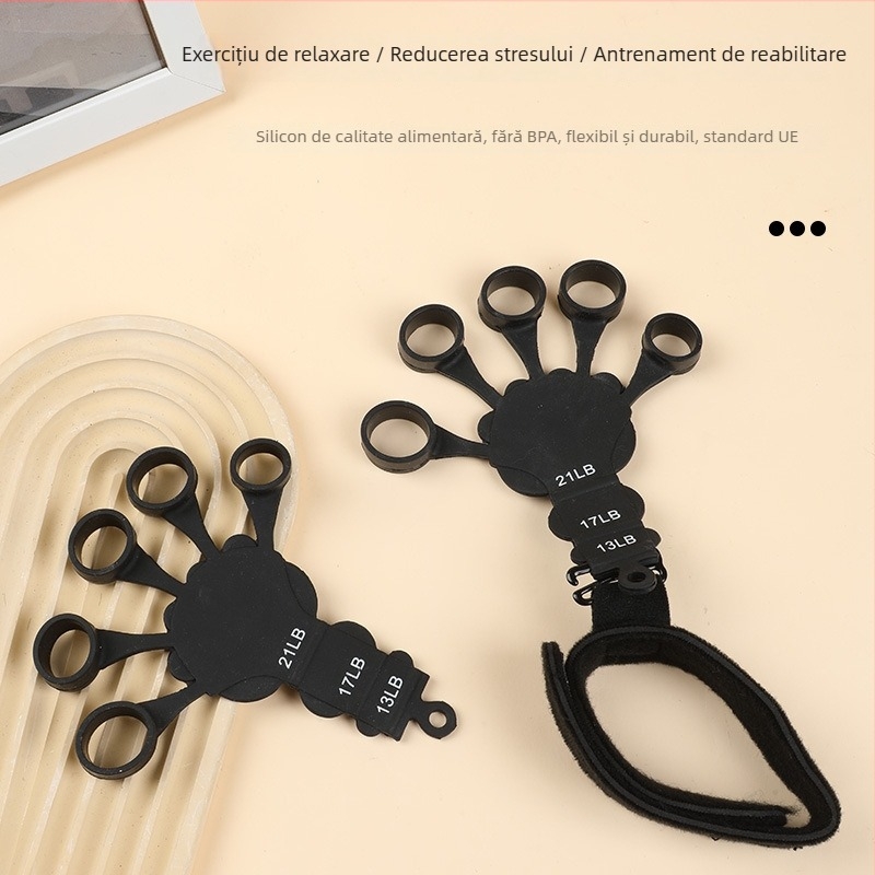 Antrenor din silicon pentru cinci degete și întăritor de încheietură pentru antrenarea prinderii