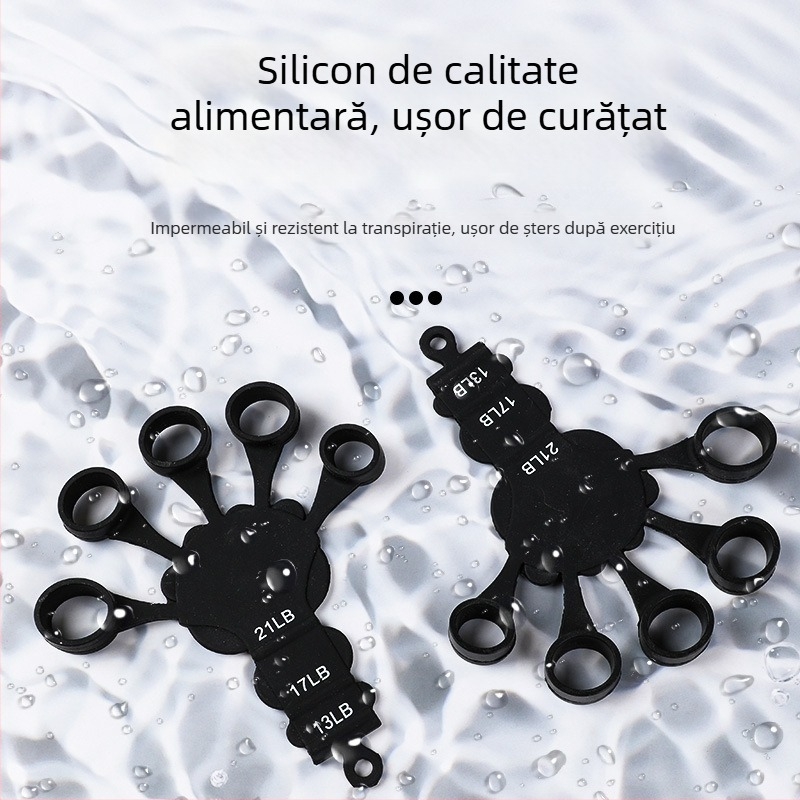 Antrenor din silicon pentru cinci degete și întăritor de încheietură pentru antrenarea prinderii