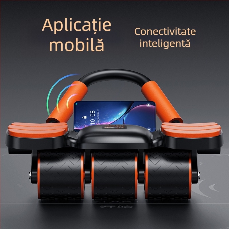 Rola abdominală cu 6 roți și suport pentru coate cu revenire automată