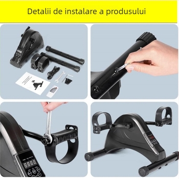 Mașină eliptică electrică, stepper și bicicletă de exerciții pentru antrenamentul membrelor superioare și inferioare, cu mânere antiderapante și pedale