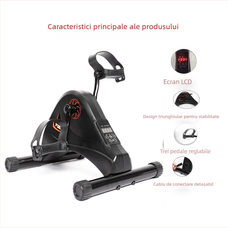 Mașină eliptică electrică, stepper și bicicletă de exerciții pentru antrenamentul membrelor superioare și inferioare, cu mânere antiderapante și pedale