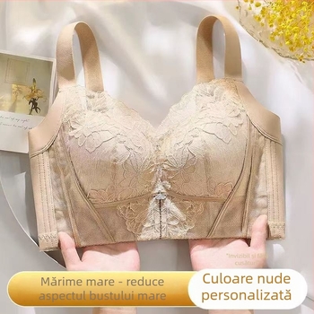 Sutien pentru mărime mare, cupă subțire, fără sârmă, dantelat, modelator, susținere laterală, cupă CD