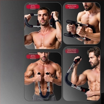 Antrenor de forță pentru brațe în formă de U, reglabil, echipament de fitness cu arc multifuncțional pentru uz casnic, exerciții pentru încheieturi și mușchii pieptului