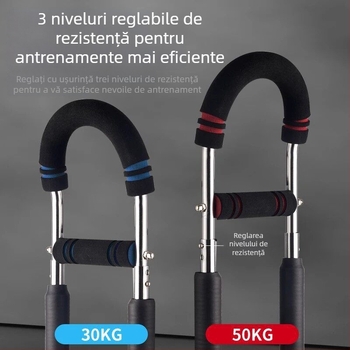 Antrenor de forță pentru brațe în formă de U, reglabil, echipament de fitness cu arc multifuncțional pentru uz casnic, exerciții pentru încheieturi și mușchii pieptului