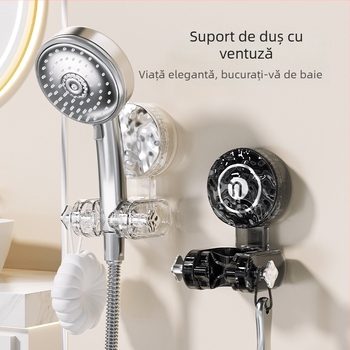Suport de duș cu ventuză pentru uz casnic – fără găuri, mobil și reglabil pentru capul de duș