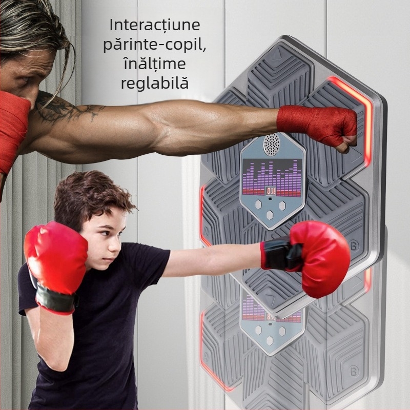 Antrenor de box pentru acasă pentru copii și adulți, cu autonomie lungă, muzică inteligentă, țintă de perete pentru fitness