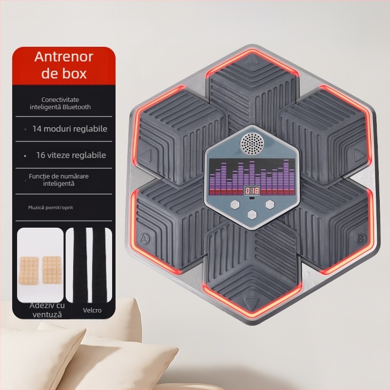 Antrenor de box pentru acasă pentru copii și adulți, cu autonomie lungă, muzică inteligentă, țintă de perete pentru fitness