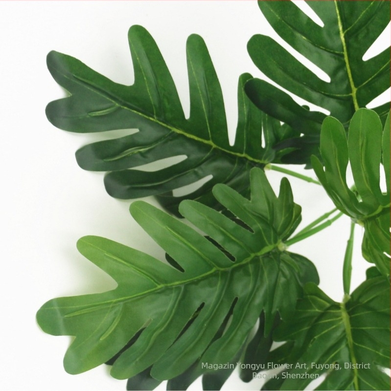 Plantă artificială de perete cu 9 tulpini de frunze de taro pentru decor