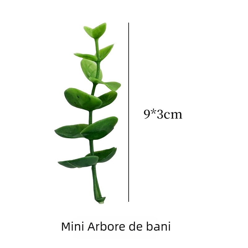 Frunze artificiale de eucalipt și frunze de bani pentru decor în sufragerie și dining, PVC moale, personalizabil