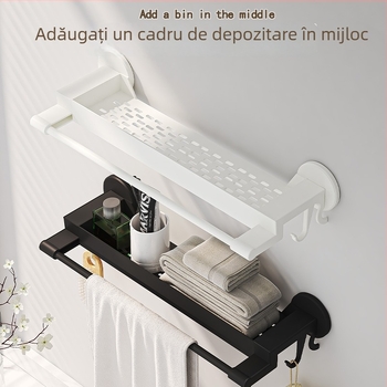 Suport pliabil pentru prosoape, montaj pe perete, fără găuri, baie, uscare