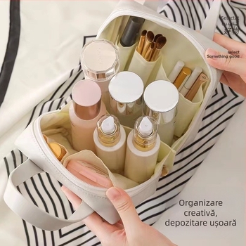 Geantă de cosmetică pentru femei, în formă de scoică, nou în 2024, portabilă, cu capacitate mare pentru călătorii și depozitare de produse cosmetice