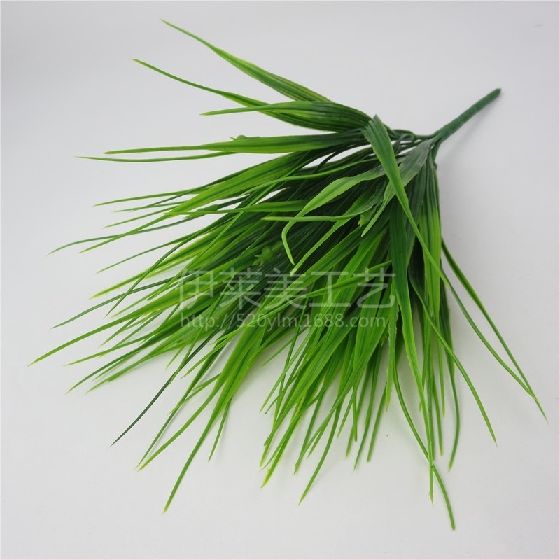 Buchet de flori artificiale cu 7 tulpini, 98 frunze, iarbă plastică, decor pentru living
