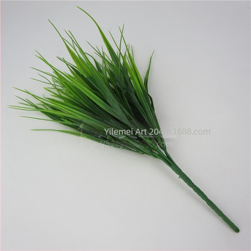 Buchet de flori artificiale cu 7 tulpini, 98 frunze, iarbă plastică, decor pentru living