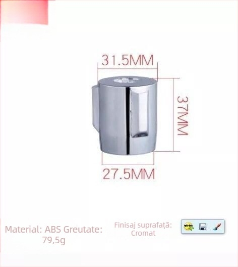 Roată de mână din ABS pentru instalații sanitare, mâner robinet, cerc roșu sau albastru – două variante