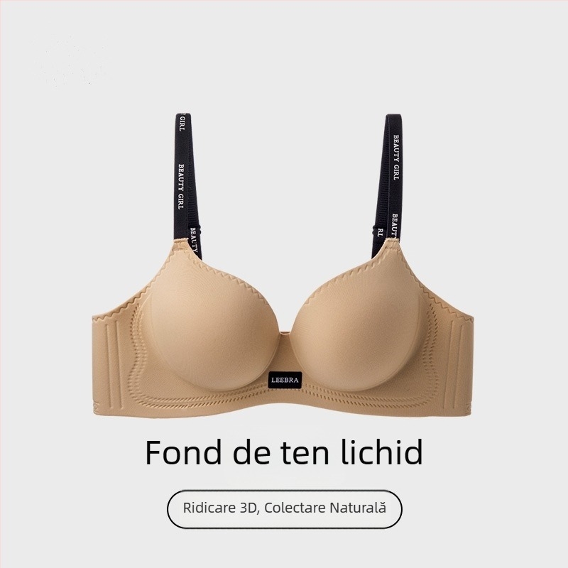 Sutien wireless push-up, fără cusături, cupă 3/4, cupă groasă de 6 cm, pentru bust mic