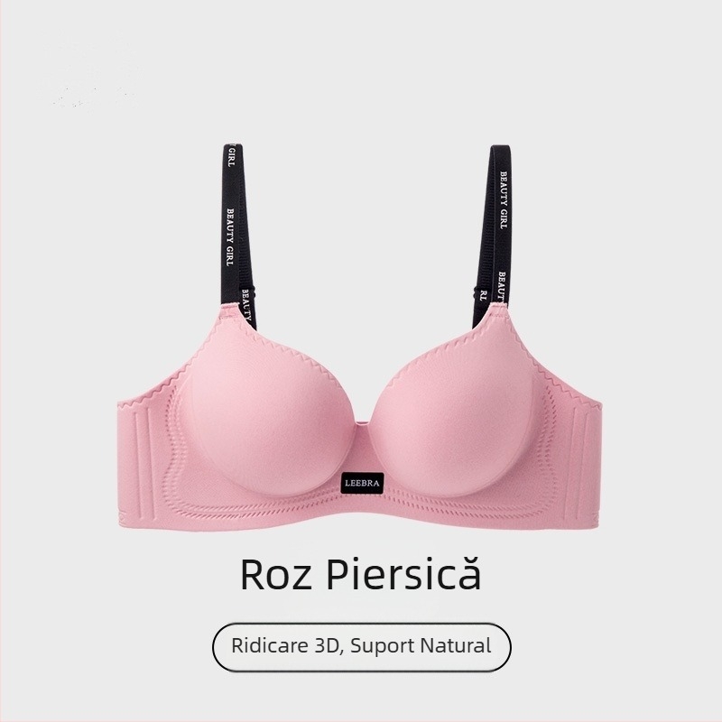Sutien wireless push-up, fără cusături, cupă 3/4, cupă groasă de 6 cm, pentru bust mic