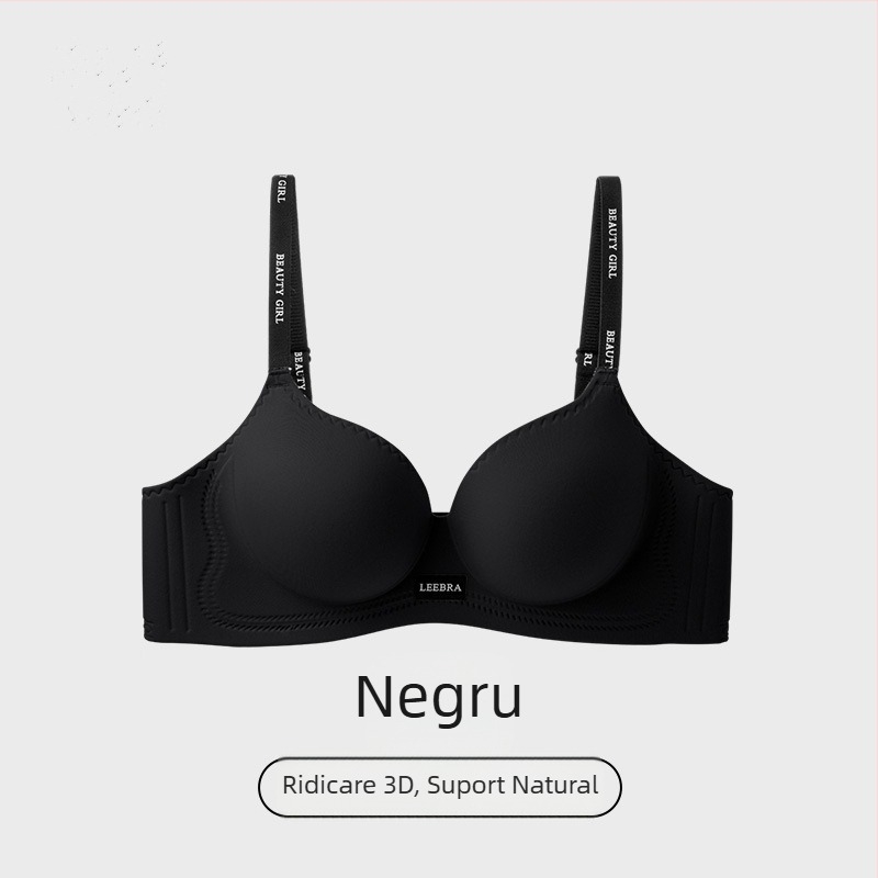 Sutien wireless push-up, fără cusături, cupă 3/4, cupă groasă de 6 cm, pentru bust mic