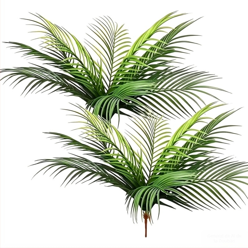 Frunze de palmier artificiale cu nouă ramuri, verzi, din plastic, pentru aranjamente florale